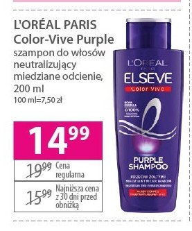 Szampon przeciw żółtym i miedzianym odcieniom L'oreal elseve color-vive purple promocja