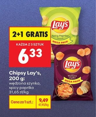 Chipsy Lay's 200 g węgierz szynka, spicy papryka promocja w Biedronka