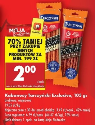 Kabanosy drobiowe Tarczyński Exclusive promocja