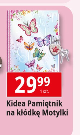 Pamiętnik na kłódkę motylki Kidea promocja