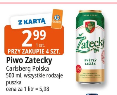 Piwo Zatecky Carlsberg Polska promocja w Leclerc