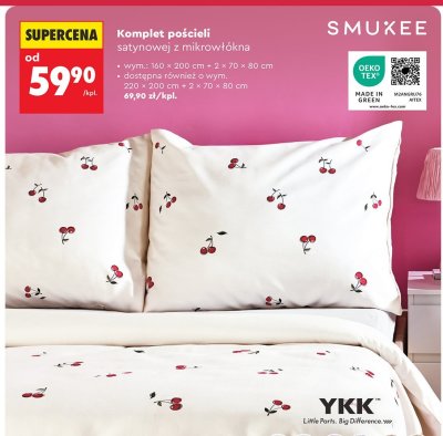 Komplet pościeli satynowej z mikrowłókna 160x200 cm promocja w Biedronka