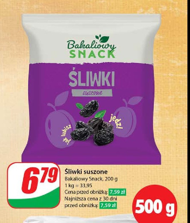 Śliwki suszone Bakaliowy snack promocja