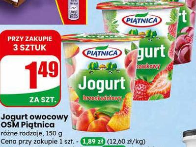 Jogurt owocowy różne rodzaje promocja w Dino
