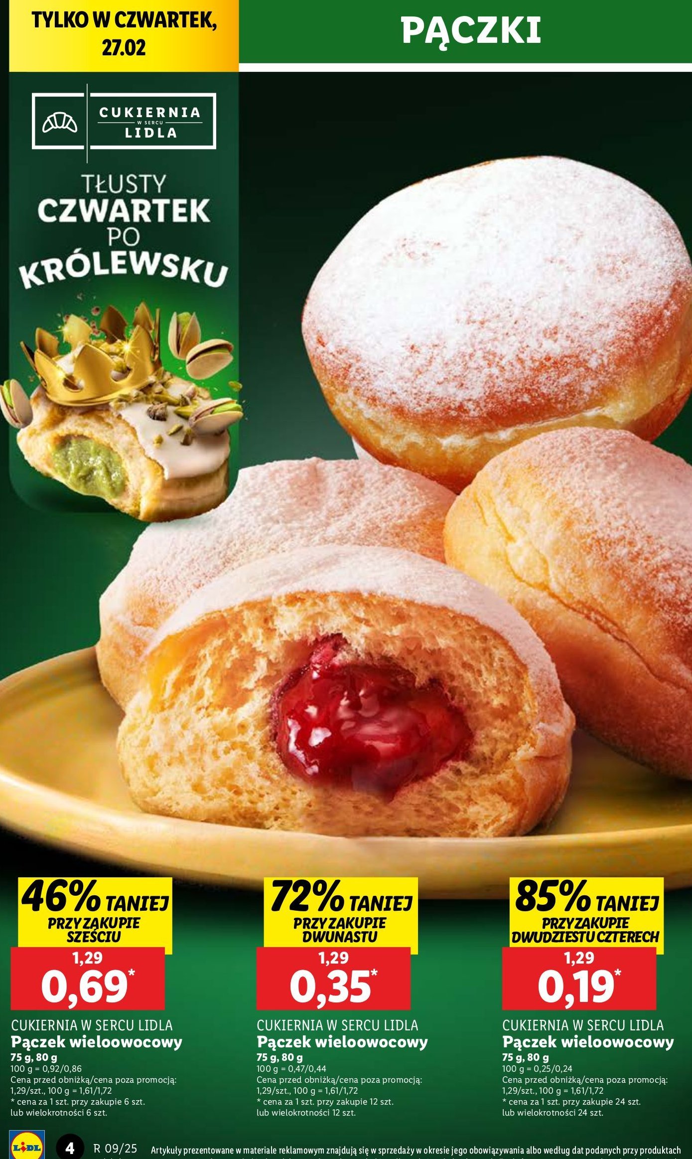 Pączek z nadzieniem wieloowocowym Cukiernia lidla promocja w Lidl