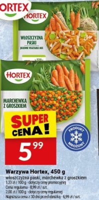 Warzywa Hortex - włoszczyzna paski, marchewka z groszkiem promocja w Twój Market