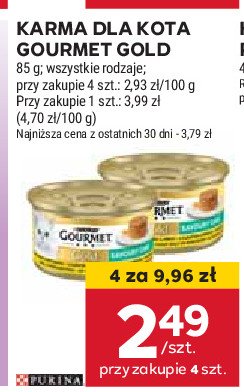 Karma dla kota z kurczakiem i marchewką Purina gourmet gold promocja w Stokrotka