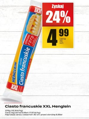Ciasto francuskie XXL Henglein promocja w Supeco