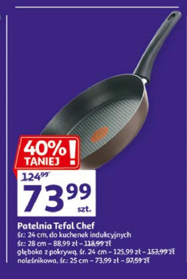 Patelnia chef stone 24 cm do nale艣nik贸w Tefal promocja