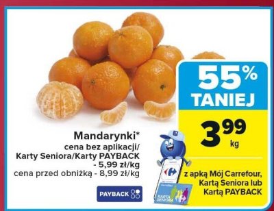 Mandarynki z liściem promocja w Carrefour Market