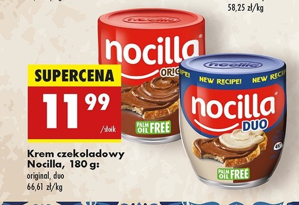 Krem czekoladowy duo Nocilla promocja w Biedronka