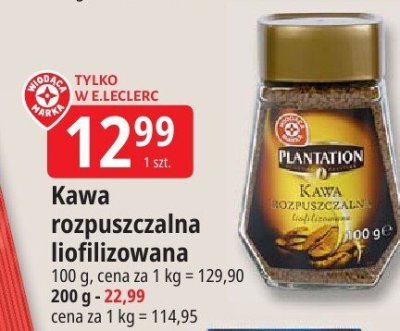 Kawa rozpuszczalna liofilizowana Plantation promocja w Leclerc