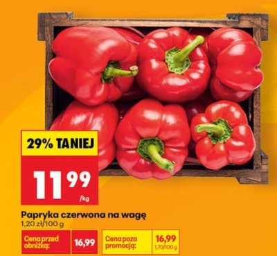 Papryka czerwona na wagę promocja w Biedronka