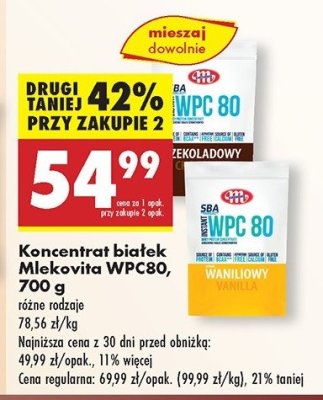 Odżywka białkowa wpc 80 czekolada Mlekovita sba promocja