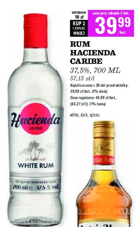 Rum Hacienda caribe white rum promocja