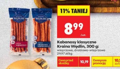 Kabanosy klasyczne, 300 g promocja w Biedronka