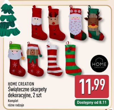 Świąteczne skarpety dekoracyjne 2 szt. promocja w Aldi