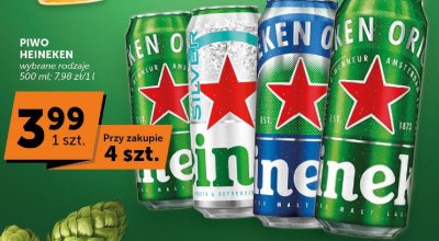 Piwo Heineken wybrane rodzaje promocja w ABC