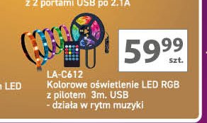 Taśma led rgb la-c612 3m Vakoss promocja w Auchan