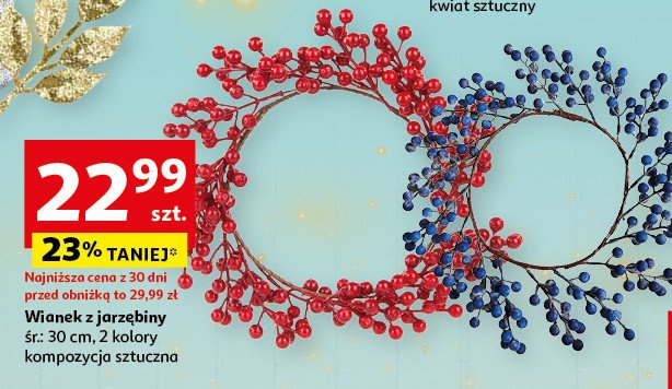 Wianek z jarzębiny 30 cm Actuel promocja w Auchan