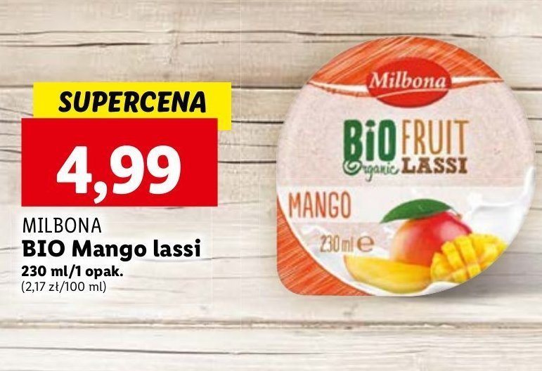 Jogurt mango lassi Milbona promocja
