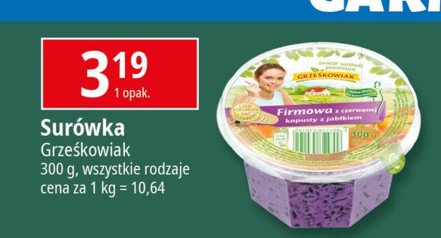 Surówka firmowa czerwona kapusta Grześkowiak promocja w Leclerc