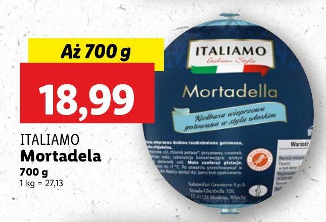 Mortadela Italiamo promocja w Lidl