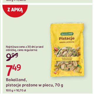 Pistacje prażone w piecu Bakalland promocja w Rossmann