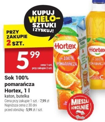 Sok 100% pomarańcza Hortex, 1 l promocja w Twój Market