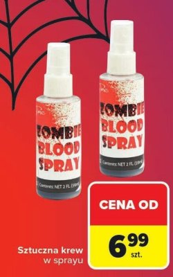 Sztuczna krew w sprayu Zombie Blood Spray promocja w Carrefour Market