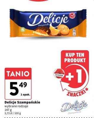 Ciastka Delicje Szampańskie wybrane rodzaje promocja w Intermarche