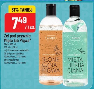 Żel pod prysznic Mięta lub Pigwa Ziaja promocja w POLOmarket