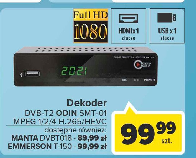 Dekoder t150he Emmerson promocja
