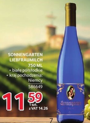 Wino Sonnengarten Liebfraumilch 750 ML promocja w Selgros