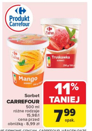 Sorbet mango Carrefour extra promocja