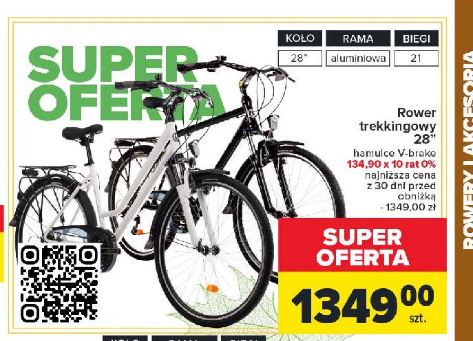 Rower trekingowy 28 " promocja w Carrefour