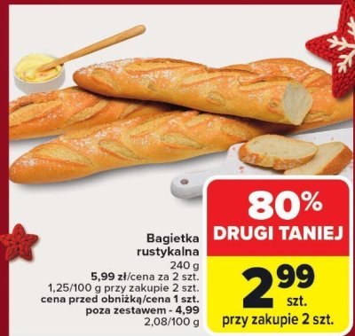 Bagietka rustykalna 240 g promocja w Carrefour Market