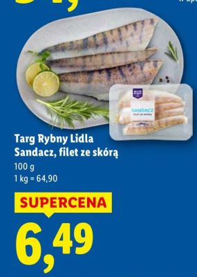 Sandacz filet ze skórą Targ Rybny Lidla promocja w Lidl