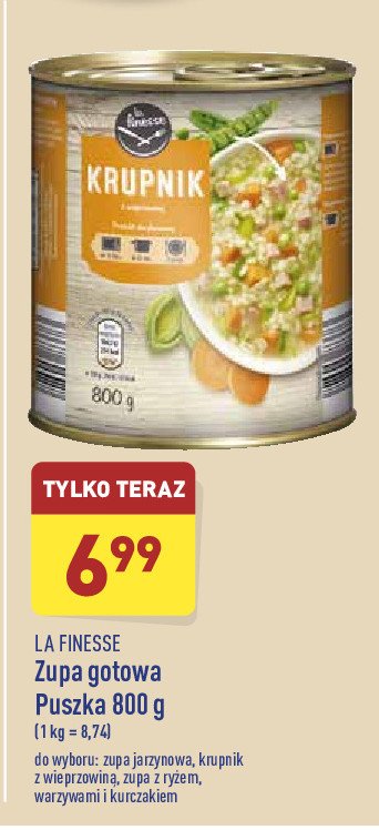 Zupa warzywna z ryżem La finesse promocja