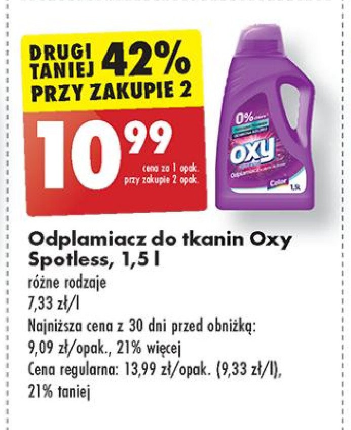 Odplamiacz do tkanin color Oxy spotless promocja w Biedronka