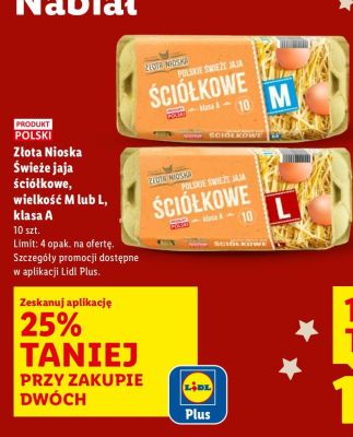 Jaja ściółkowe wielkość M / L, klasa A promocja w Lidl