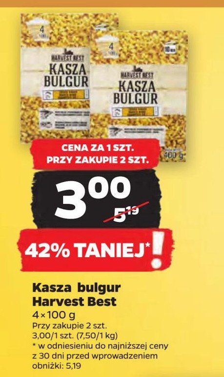 Kasza bulgur Harvest best promocja