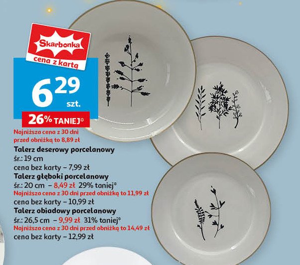 Talerz deserowy porcelanowy 19 cm promocja w Auchan