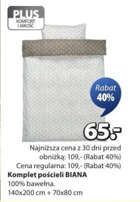 Komplet pościeli BIANA 140x200 cm +70x80 cm promocja w Jysk