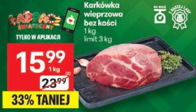 Karkówka wieprzowa bez kości promocja w Delikatesy Centrum