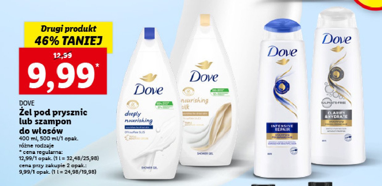 Szampon do włosów claryfi & hydrate Dove promocje