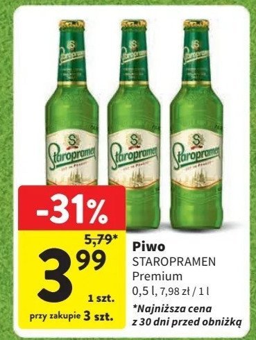 Piwo Staropramen premium promocja w Intermarche