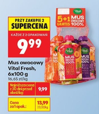 Mus owocowy Vital Fresh promocja w Biedronka