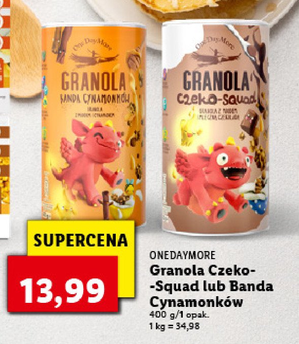 Granola czeko-squad z miodem i mleczną czekoladą One day more promocja