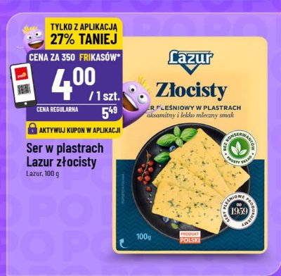 Ser w plastrach Lazur Ziołocisty promocja w POLOmarket